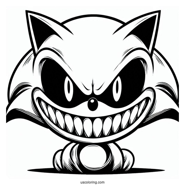 Sonic Exe Coloring Page With Scary Grin