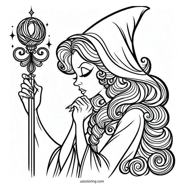 Coloring Page Of The Wicked Stepmother From Cinderella