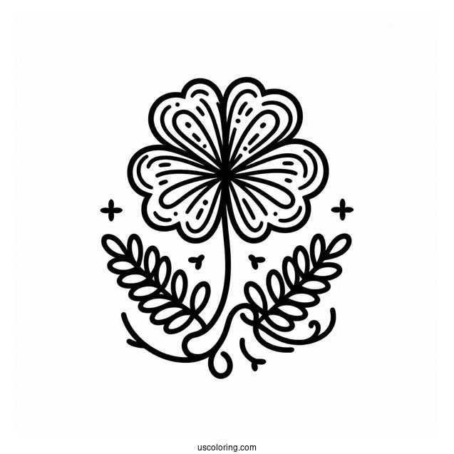 Outline Of St Patrick_s Day Shamrock To Color