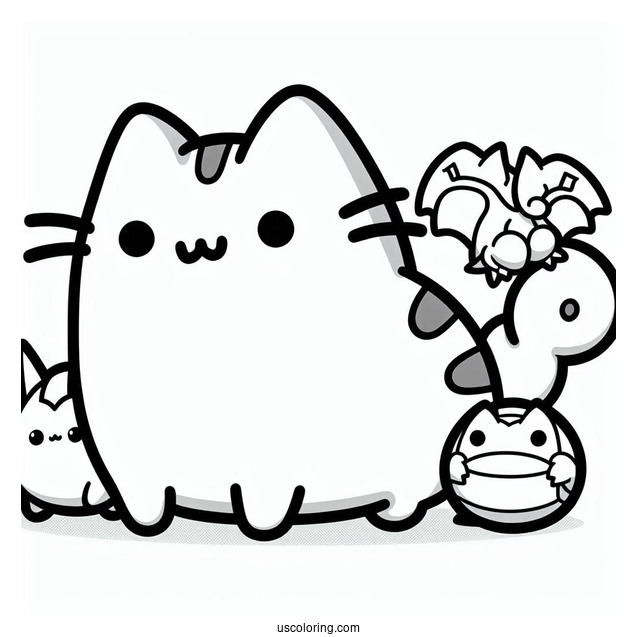 Pusheen Charizard Pokemon Coloring Sheet