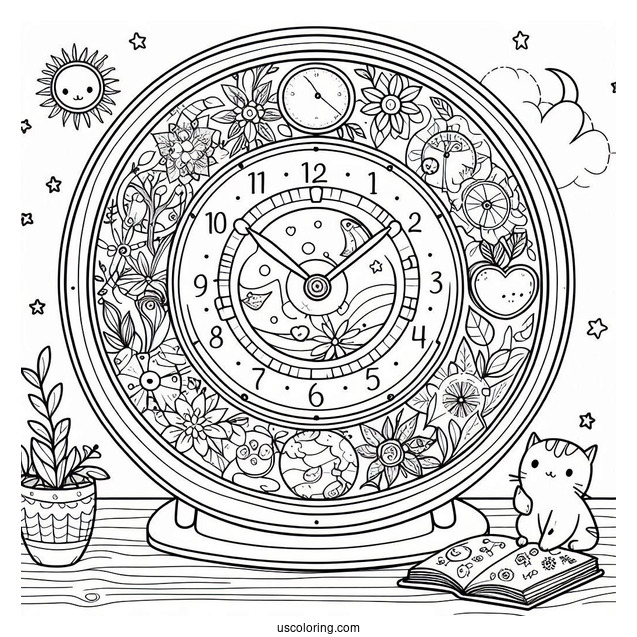How To Tell The Time Coloring Page