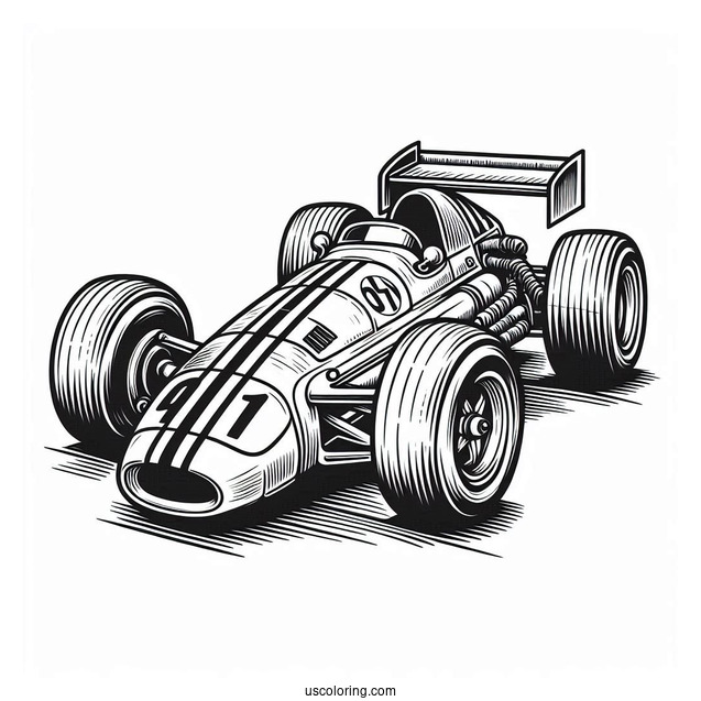 Race Car Coloring Sheet For Kids