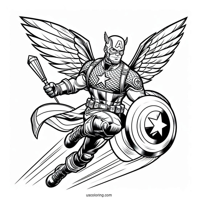 Captain America Superhero Coloring Sheet For Kids