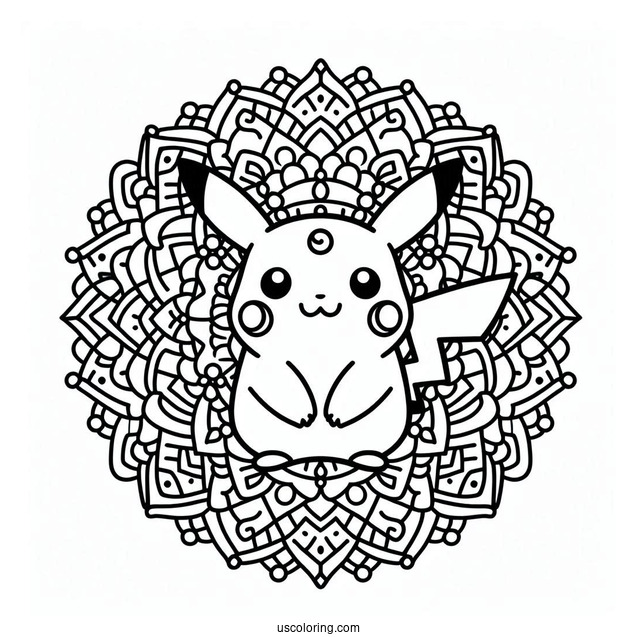 Simple Pikachu In The Middle Of Mandala