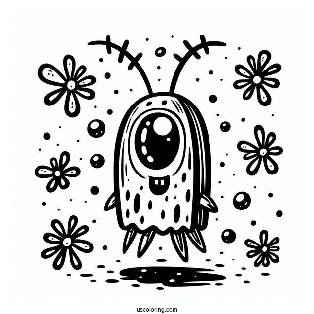 Plankton From SpongeBob SquarePants To Color