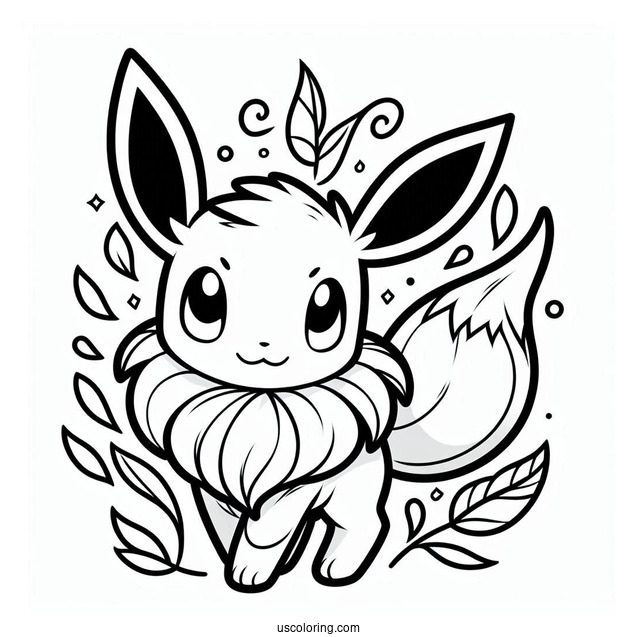 Leafeon Eevee Coloring Sheet