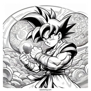 Detailed Dragon Ball Z Art With Iconic Characters To Color