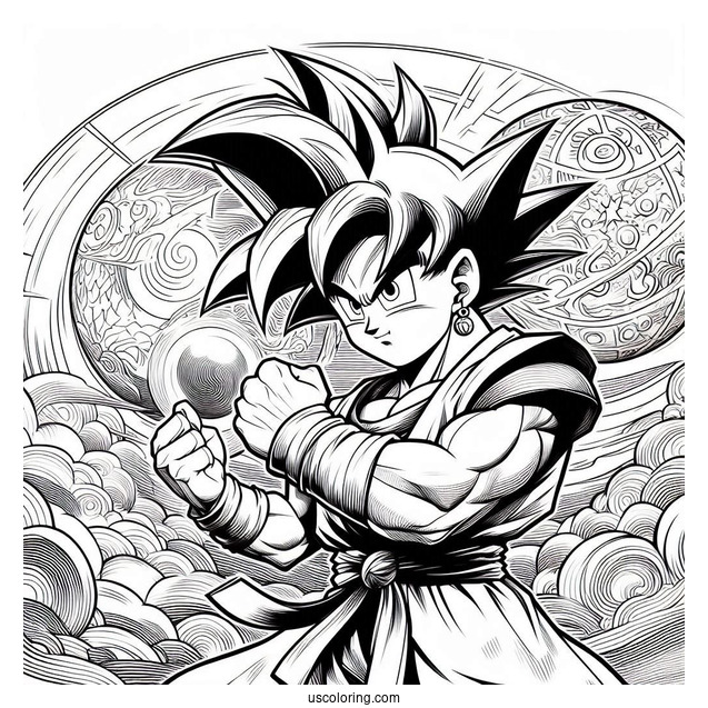 Detailed Dragon Ball Z Art With Iconic Characters To Color