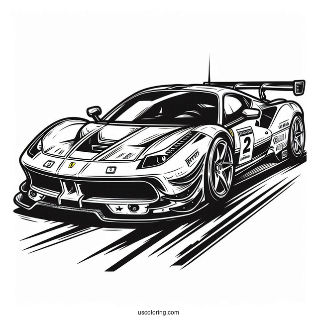 Ferrari Race Car Coloring Page