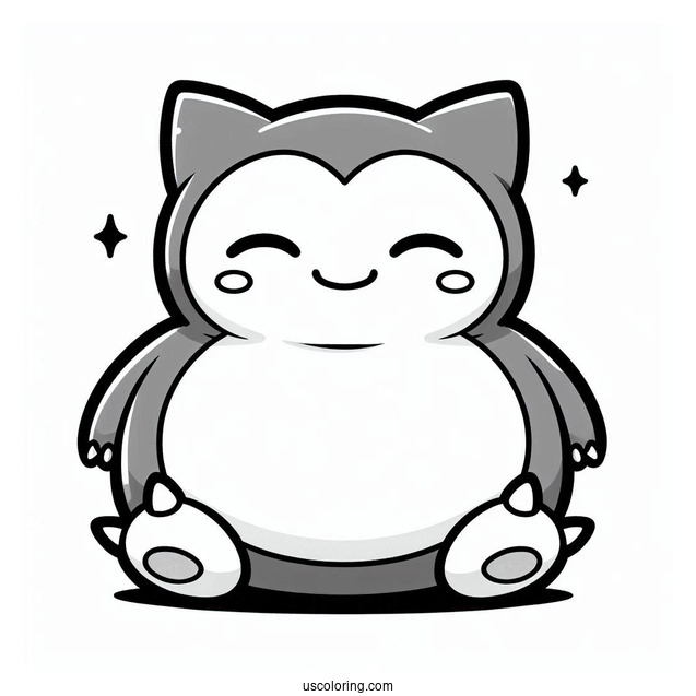 Snorlax Coloring Page Smiling Munchlax For Preschoolers