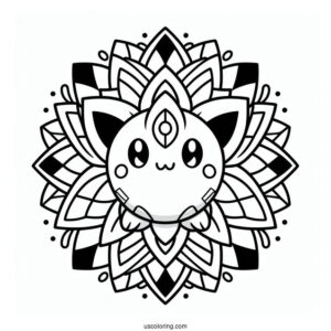 Togepi Flower Mandala Coloring Sheet