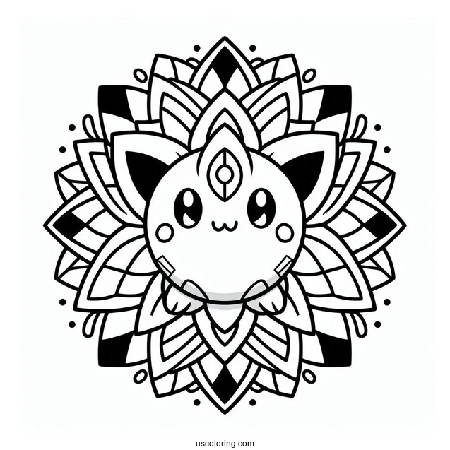 Togepi Flower Mandala Coloring Sheet