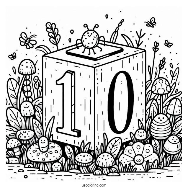 Numberblocks Coloring Page 1 to 10 Standing In Field