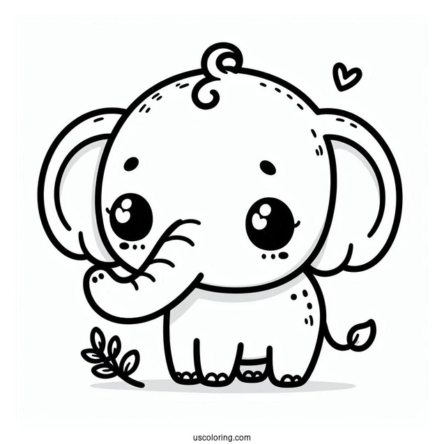 Kawaii Elephant With Little Trunk