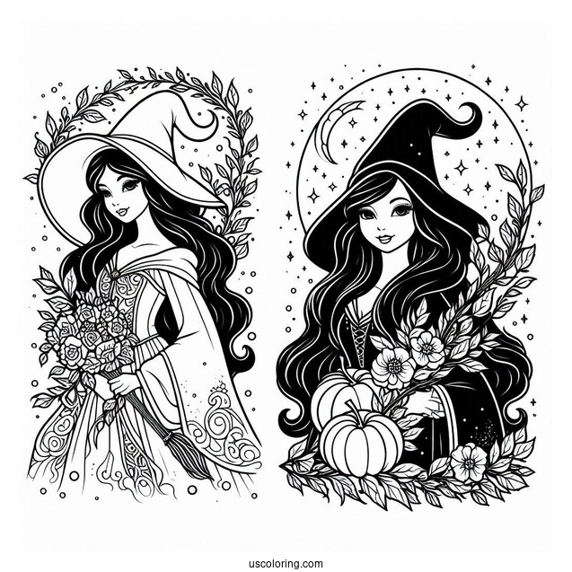 Queen Grimhilde Witch Coloring Page