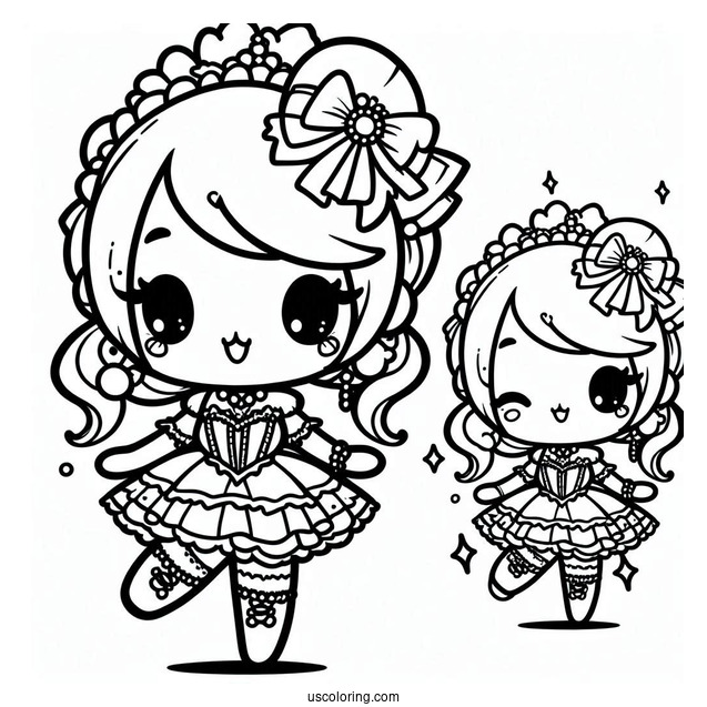 Kawaii Girl Dancing In A Fancy Costume