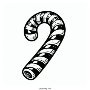 Coloring Sheet Of An Easy Candy Cane