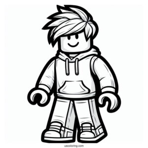 Roblox Noob Coloring Page Easy