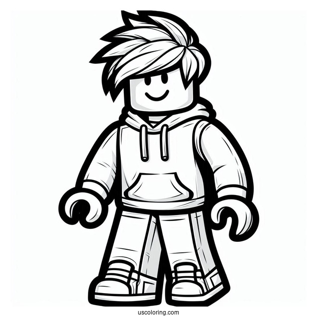 Roblox Noob Coloring Page Easy