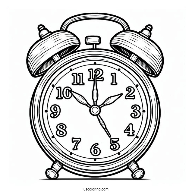 Simple Outline Of an Alarm Clock To Color