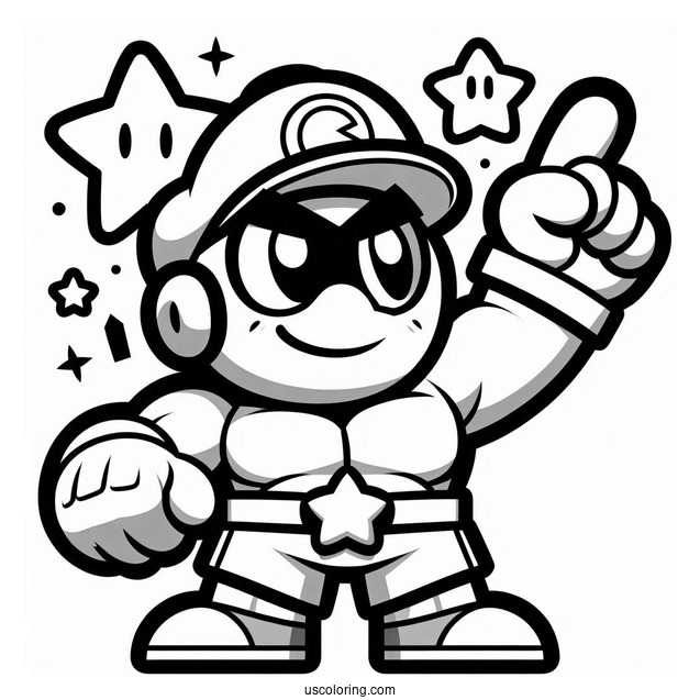 Brawl Stars Coloring Page Of Simple El Primo Pointing Up For Kids