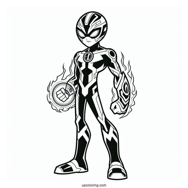 Ben 10 Coloring Page Of Omnitrix Alien Force