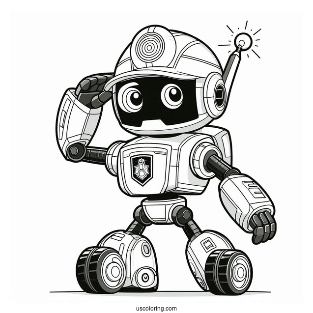 Rescue Bots Coloring Page Of Chase The Police Bot In Robot Form