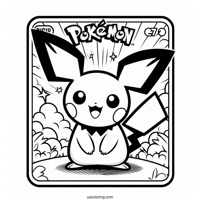 Zzzap Pichu Coloring Page Pokemon Card