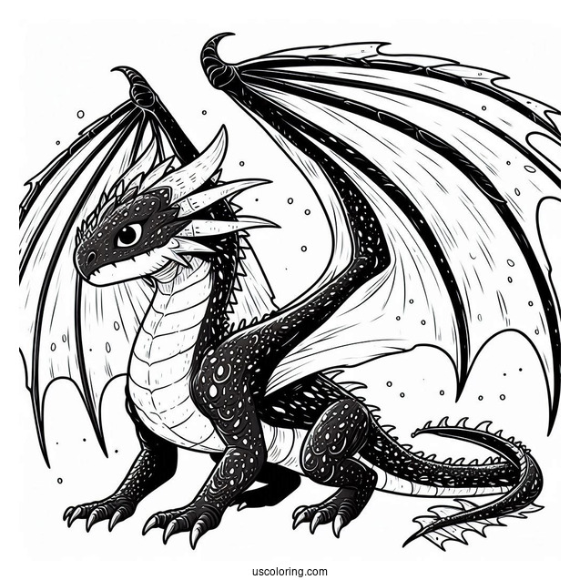 Coloring Sheet Of Night Fury Dragon