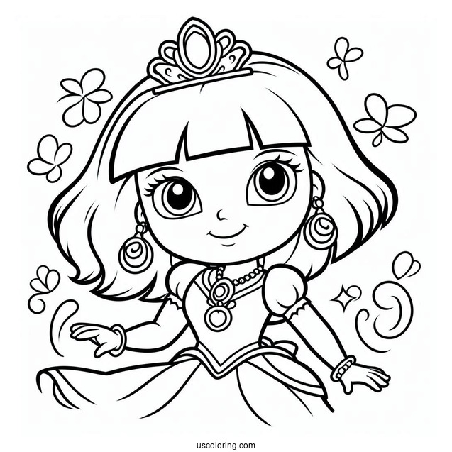Princess Dora Coloring Page