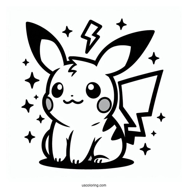 Raichu Coloring Page Head Bolt Pokemon Card