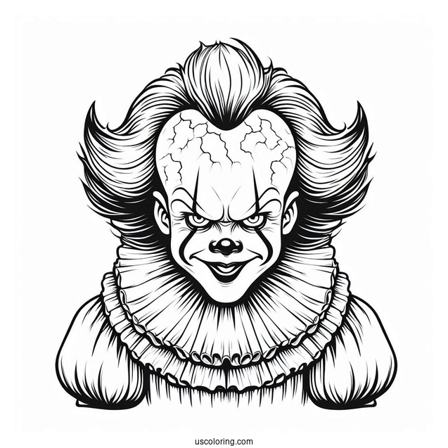 Smiling Pennywise Coloring Page In Halloween