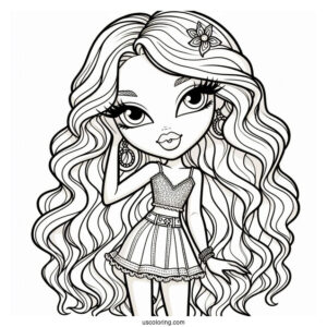 Bratz Yasmin In Skirt Coloring Sheet