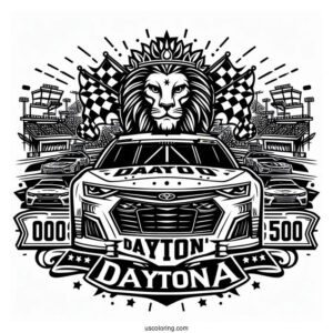 NASCAR Coloring Page Of Daytona 500 Logo