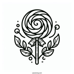 Simple Outline Of a Candy Lollipop