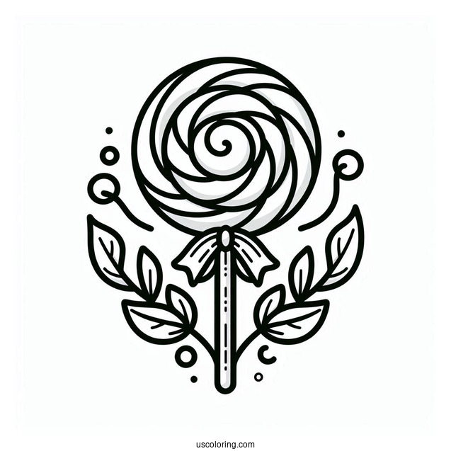 Simple Outline Of a Candy Lollipop