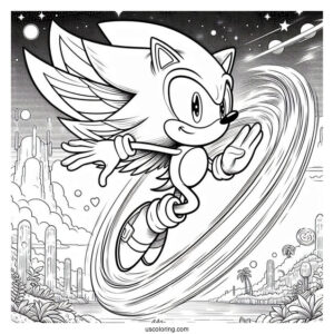 Sonic Leaping Through Air With Ring