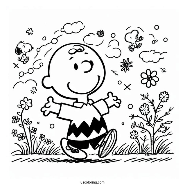Simple Coloring Sheet Of Charlie Brown