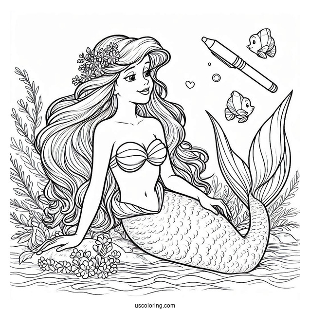 Detailed Little Mermaid Coloring Page