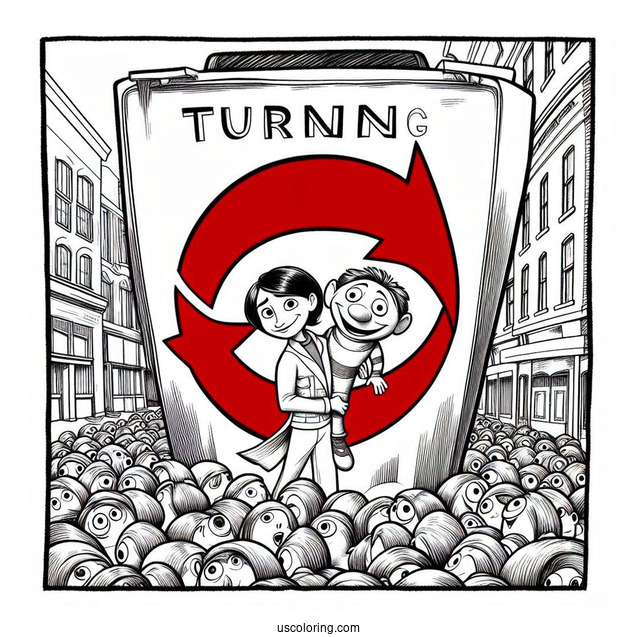 Pixar Coloring Page of Turning Red Movie Poster