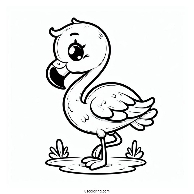 Cute Baby Cartoon Flamingo For Preschoolers