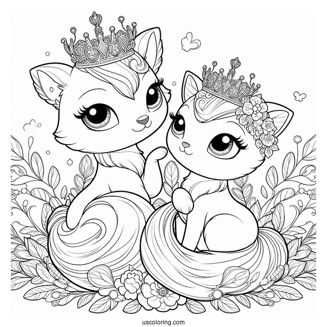 Palace Pets Coloring Page Of Nuzzles Wearing Crown
