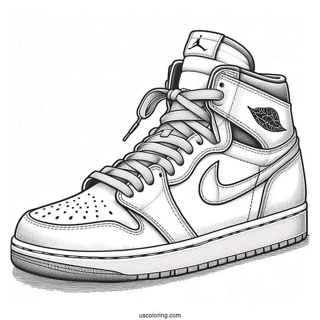 Coloring Sheet Of Air Jordan 1 Retro Mid