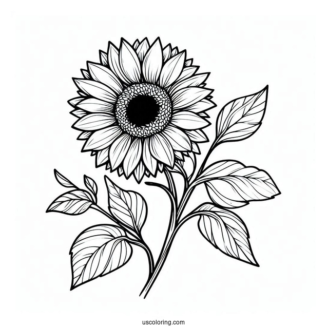 Simple Sunflower Coloring In