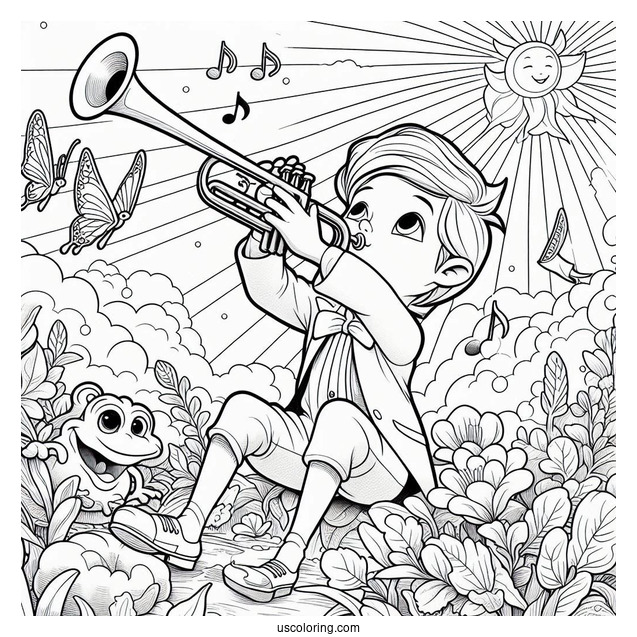 Louis Playing Trumpet With Ray