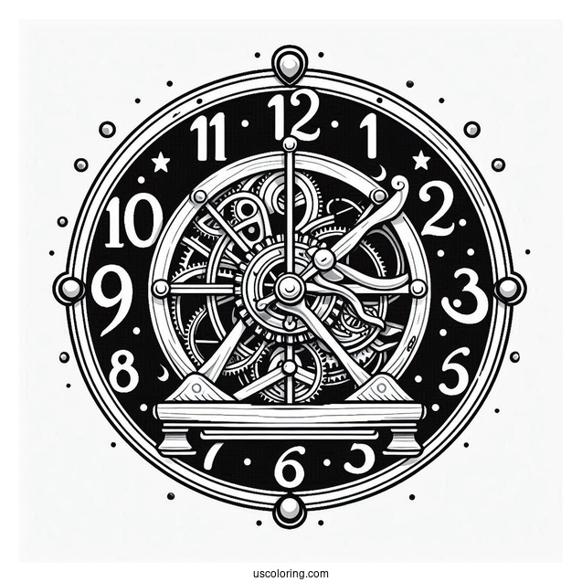 Cogsworth Clock Coloring Page