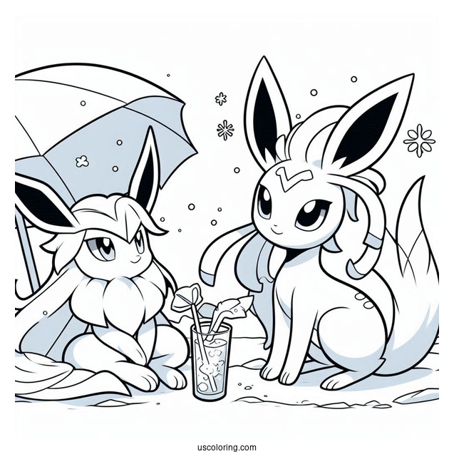 Glaceon And Sylveon Charming Chill Pokemon Card