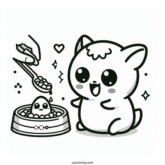 Feeding Tamagotchi Coloring Pages Pet
