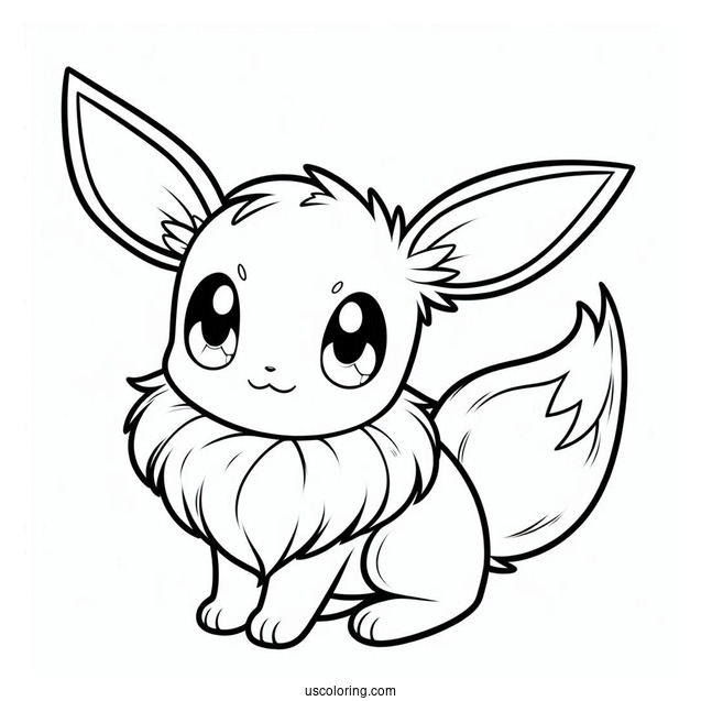 Easy Outline Of Eevee Coloring Sheet