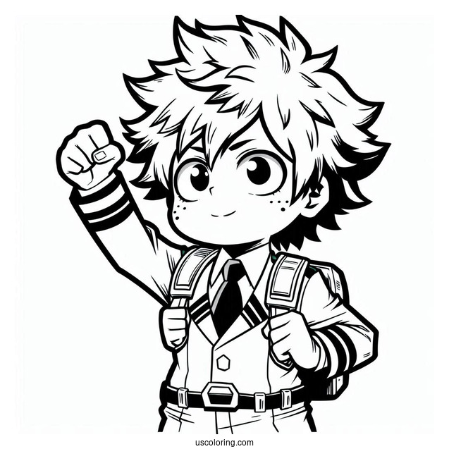 My Hero Academia Coloring Page Of Chibi Eijiro Kirishima